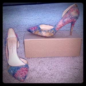 COPY - Jessica Simpson floral blue pink d'orsey p…